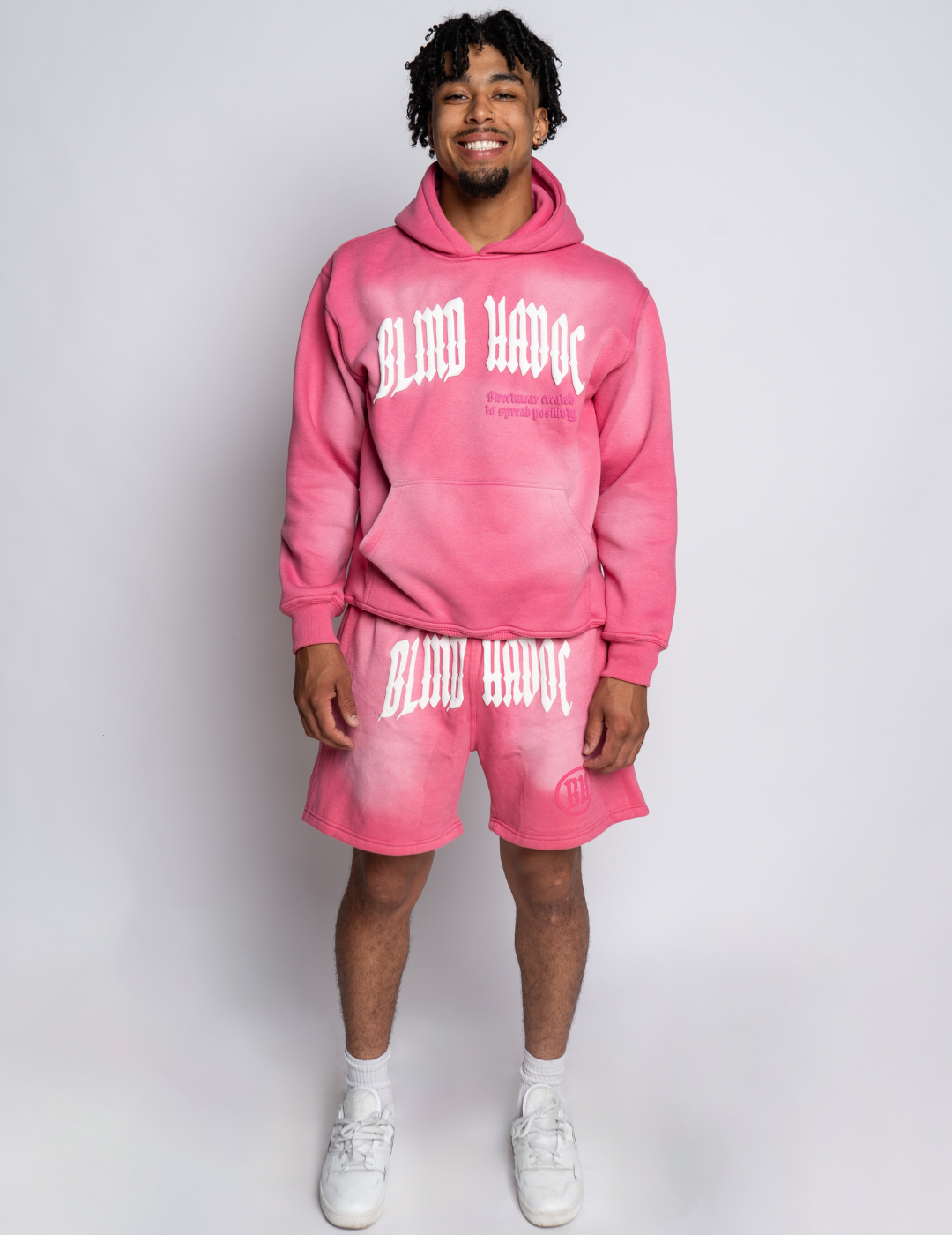 Sun Faded Cotton Shorts [Pink]