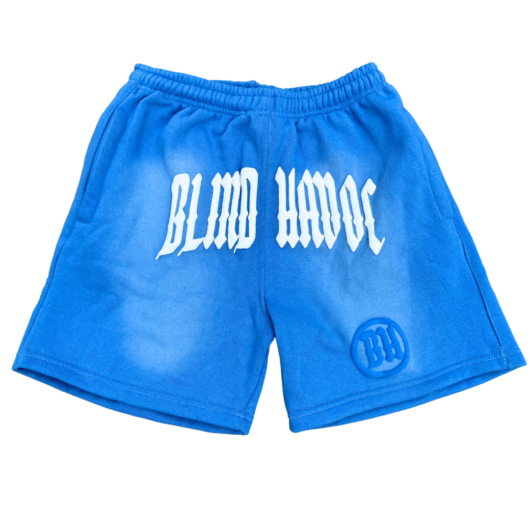 Sun Faded Cotton Shorts [Blue]